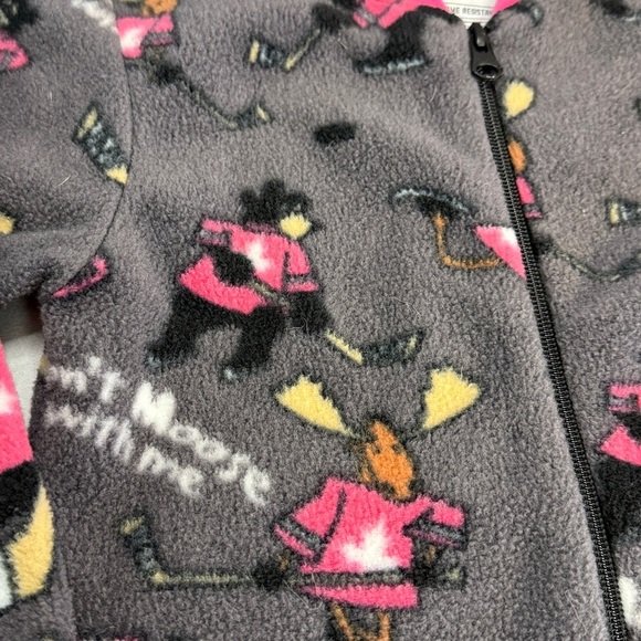 Lazy One - 4T -Pink and Grey Fleece Pajamas - Picture 2 of 5